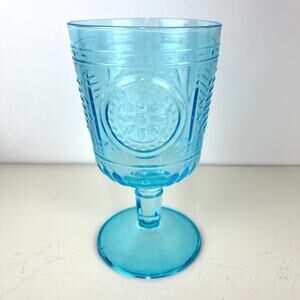 Bormioli Rocco Romantic Blue Water Wine Stemware Glasses Set of 4